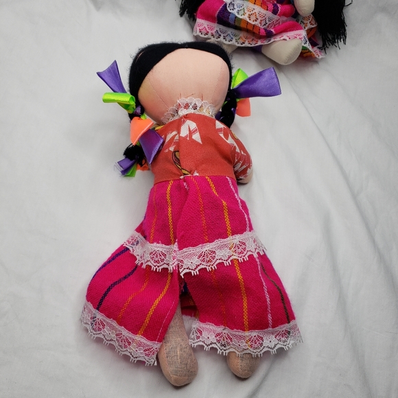 Two Mexican Maria Lee Dolls Folkart Handmade Mexico - Picture 4 of 5